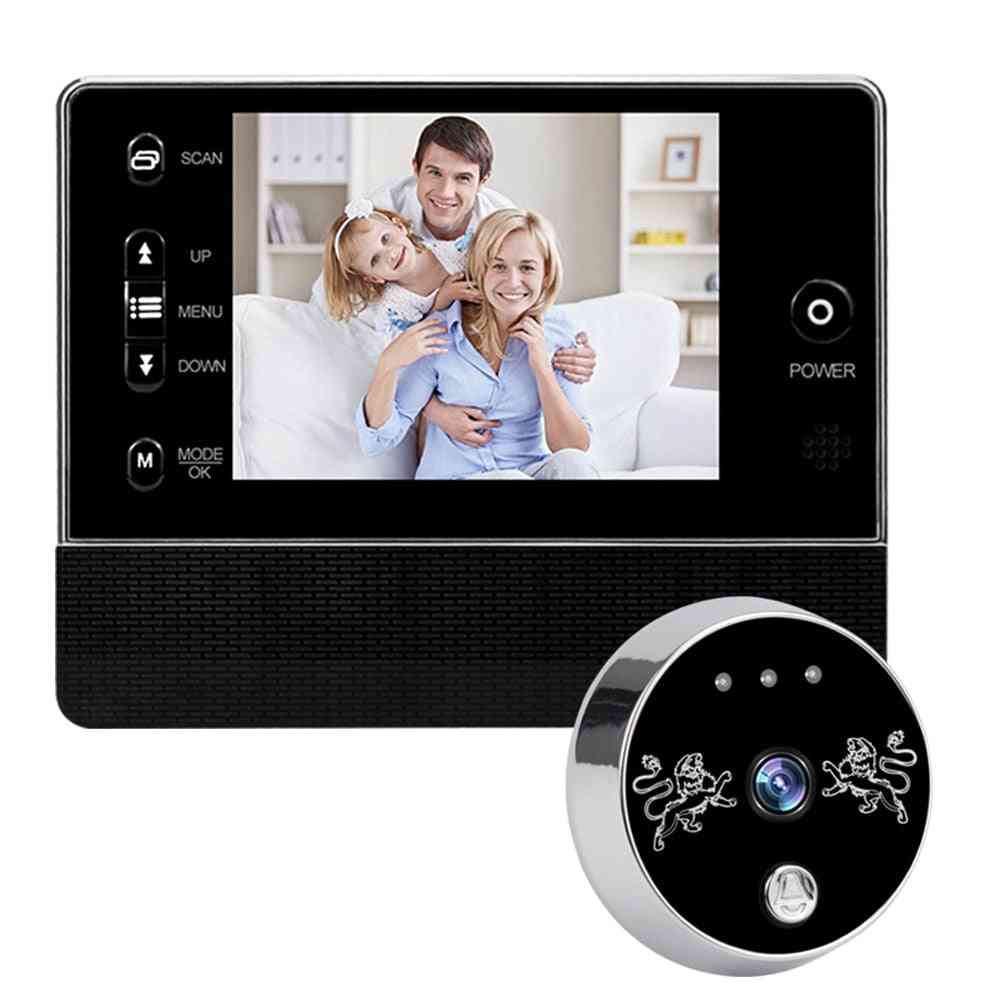 Digitálny prehliadač dverí s uhlopriečkou 3,5 palca HD, so zabezpečením, automatickým nahrávaním, nočným videním