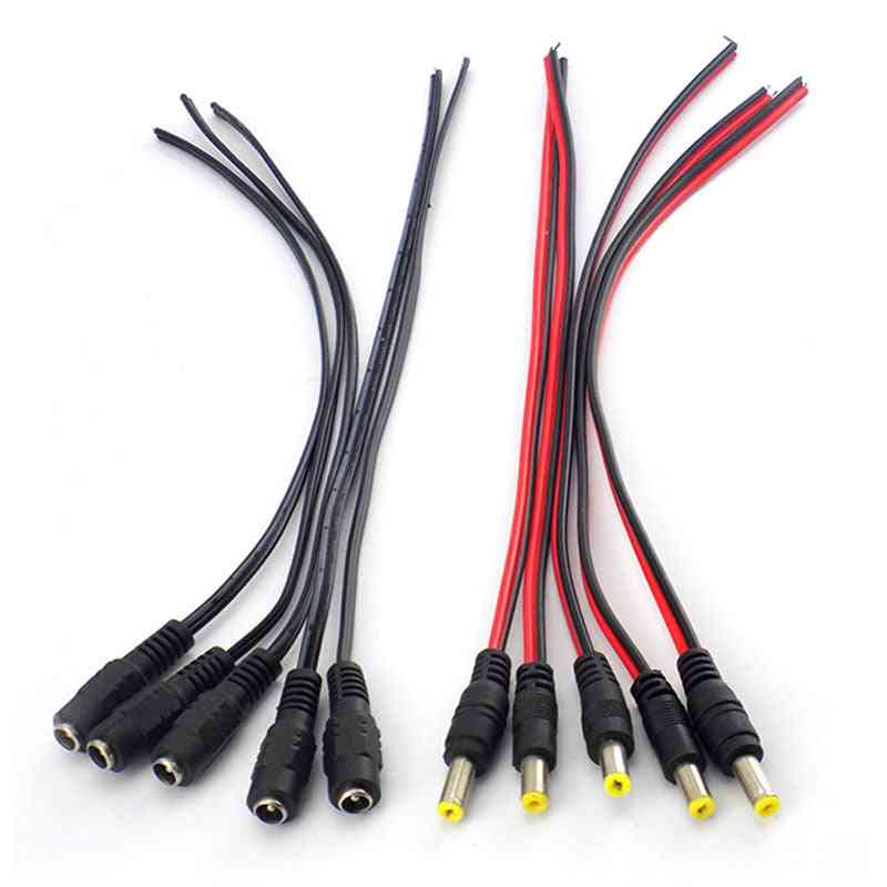 Male / Female Jack Cable, Adapter Plug Power Supply For Cctv Camera