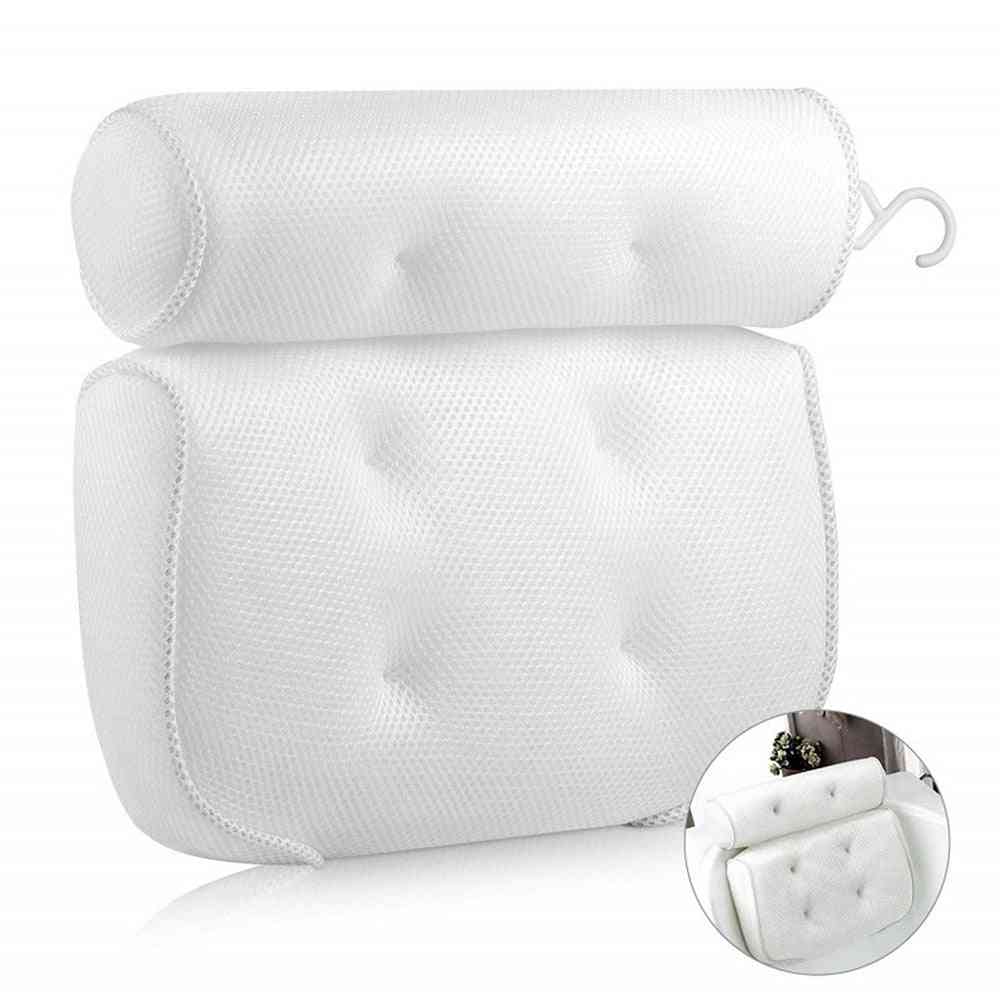 3d Soft Spa Bath Mesh Pillow Bathroom With Suction Cup