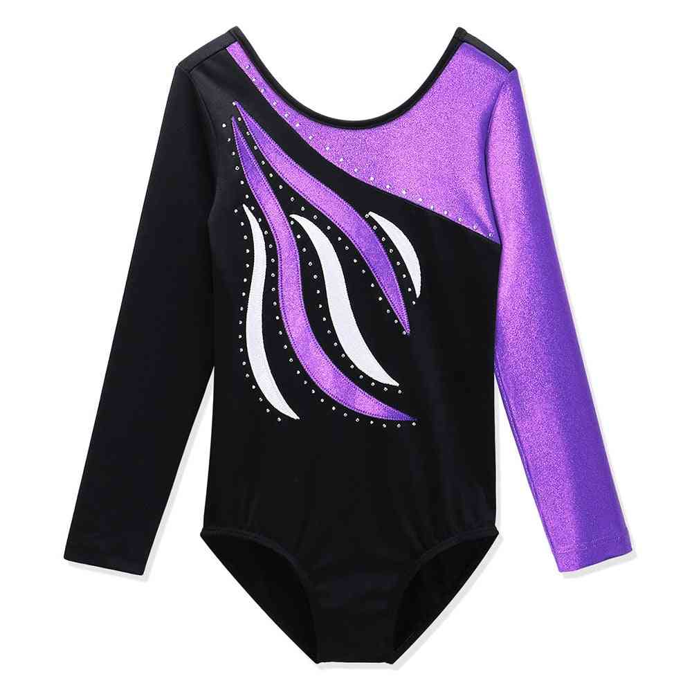 Girls Ballet Leotard Toddler Striped Long Sleeves/gymnastics Train Costumes