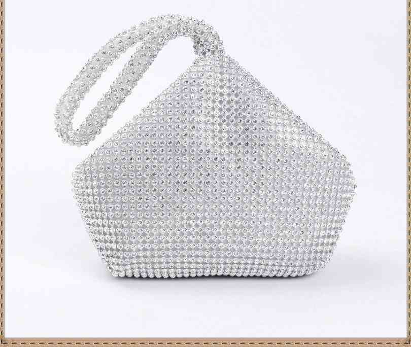 Mehke ženske večerne torbe, diamantne okrasne kroglice, kristalne torbice za poročne zabave