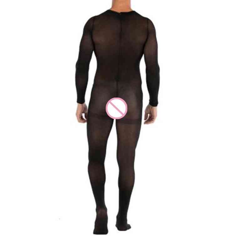 Body Hose Men's Seamless Sleepwear Lingerie Crotchless Bodysuit