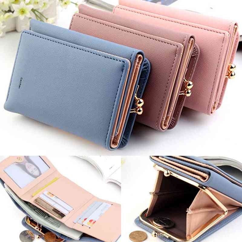 Women Wallets Mini Money Purses Small Fold Leather Coin Purse Card Holder