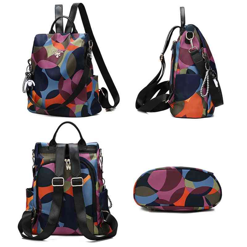 Fashion Anti-theft Women Backpack, Durable Fabric Oxford School Bag