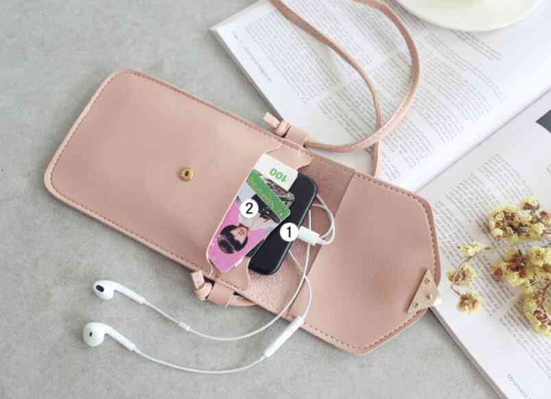 Dámska kabelka / taška na mobilný telefón s dotykovou obrazovkou, kožené peňaženky pre smartfóny