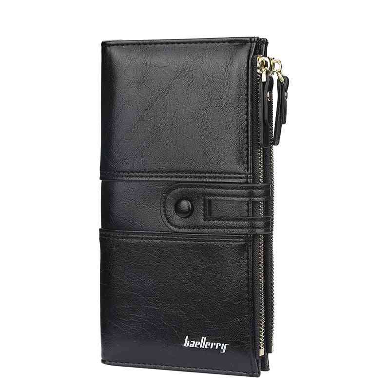 Women Fashion Long Leather Wallet, Card Holder Zipper Purse