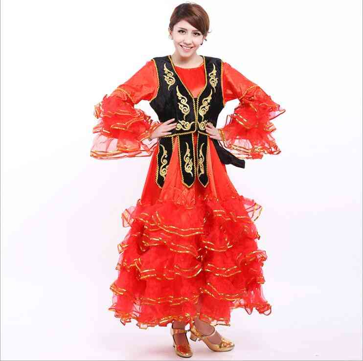 Women Xinjiang National Costume, Kazakh Dance Uygur Dress