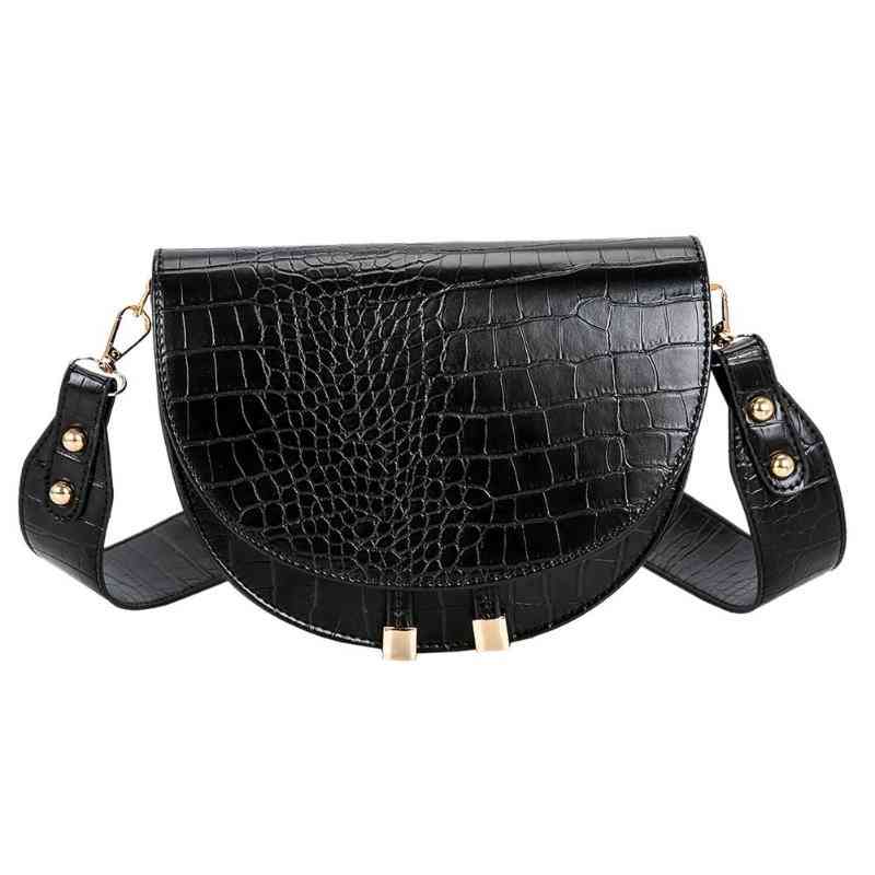 Pu Leather Women Handbags, Crocodile Pattern Shoulder & Messenger Bag