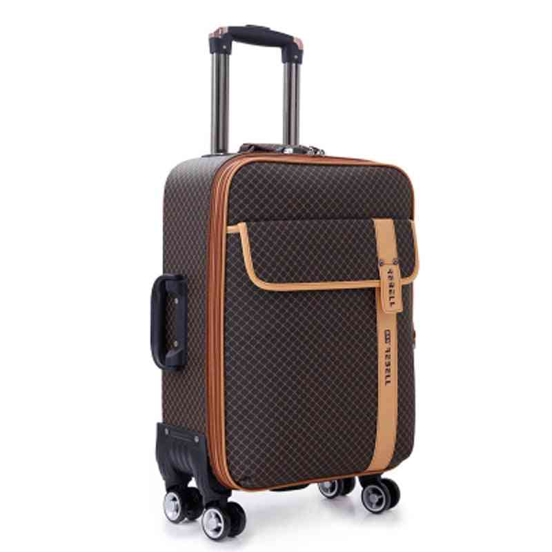 Luxury Pu Rolling Luggage Spinner Brand Woman Travel Business Suitcases