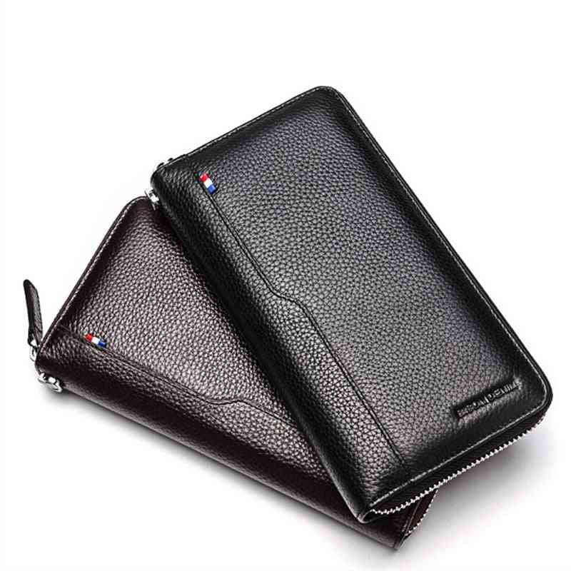 Cow Leather Clutch Wallets For Men - Rfid Blocking Card Holder