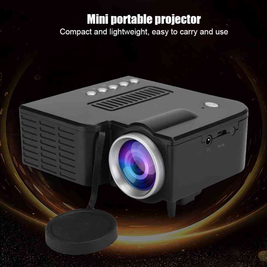 LED mini kancelársky projektor, fyzické rozlíšenie, prenosný, videoprehrávač USB tf-card domáci prehrávač