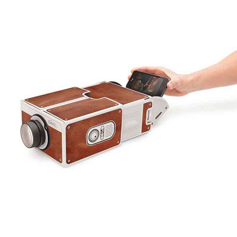 Mini projektor, bærbar diy pap til smartphone