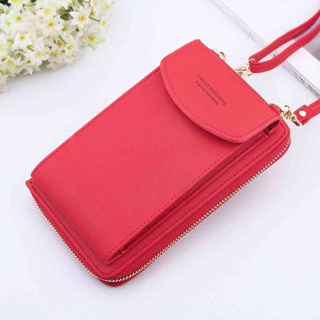Women Mobile Phone Bag Buckle Shoulder Keychain Wallet