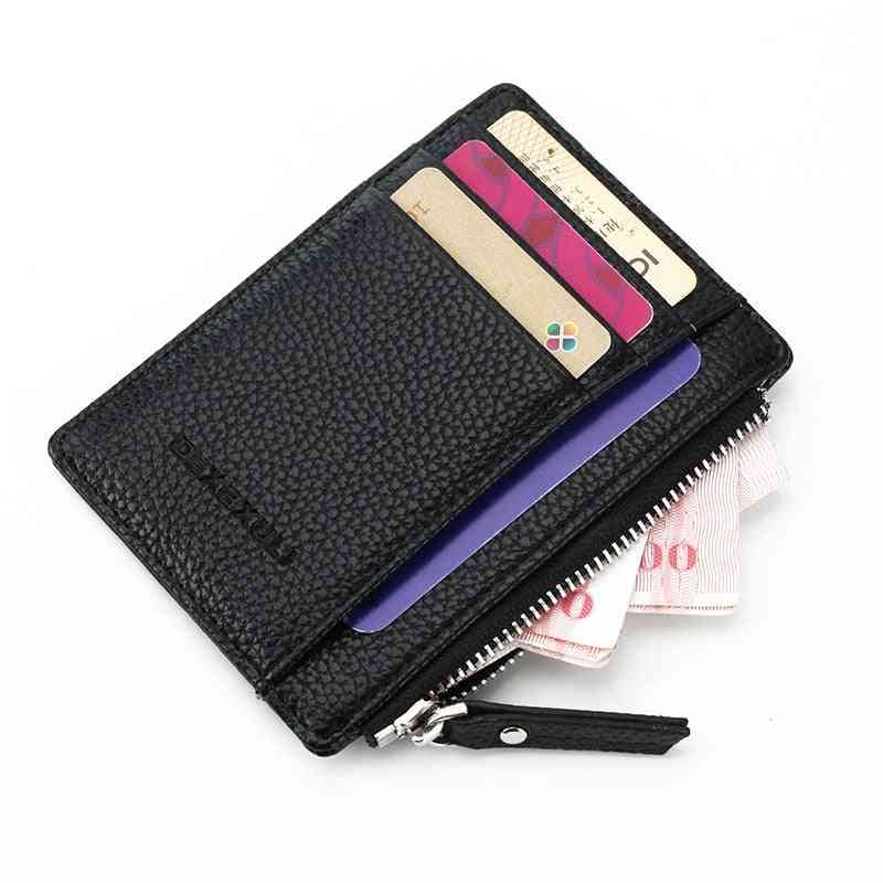 Unisex Wallet Business Card Holder, Pu Leather, Coin Pocket Organizer Purse Bag