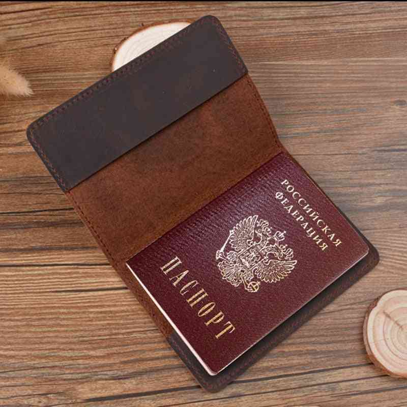 Real Leather Passport Cover, Genuine, Engraved Covers For Full Grain
