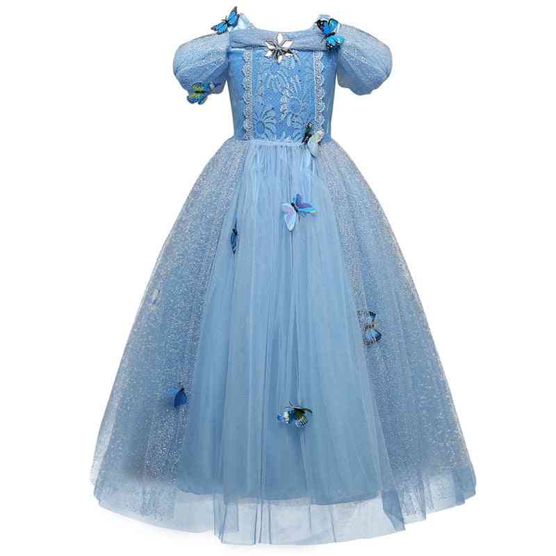 Fantasy maškarné šaty na hrdiny pre dievča - princeznú, halloween cosplay spoločenské šaty