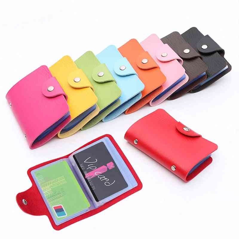 Pu Leather Buckle Business Id Card &credit Card Holder