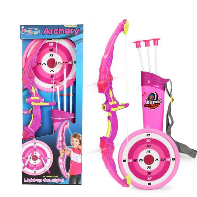 Illumina il set di giocattoli con arco e frecce per tiro con l'arco per ragazzi, ragazze, bersaglio e faretra
