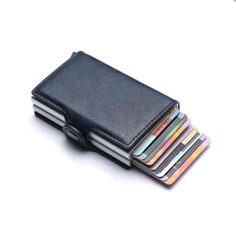 Id Credit Card Holder Wallet, Leather Metal Aluminum Business Bank Case