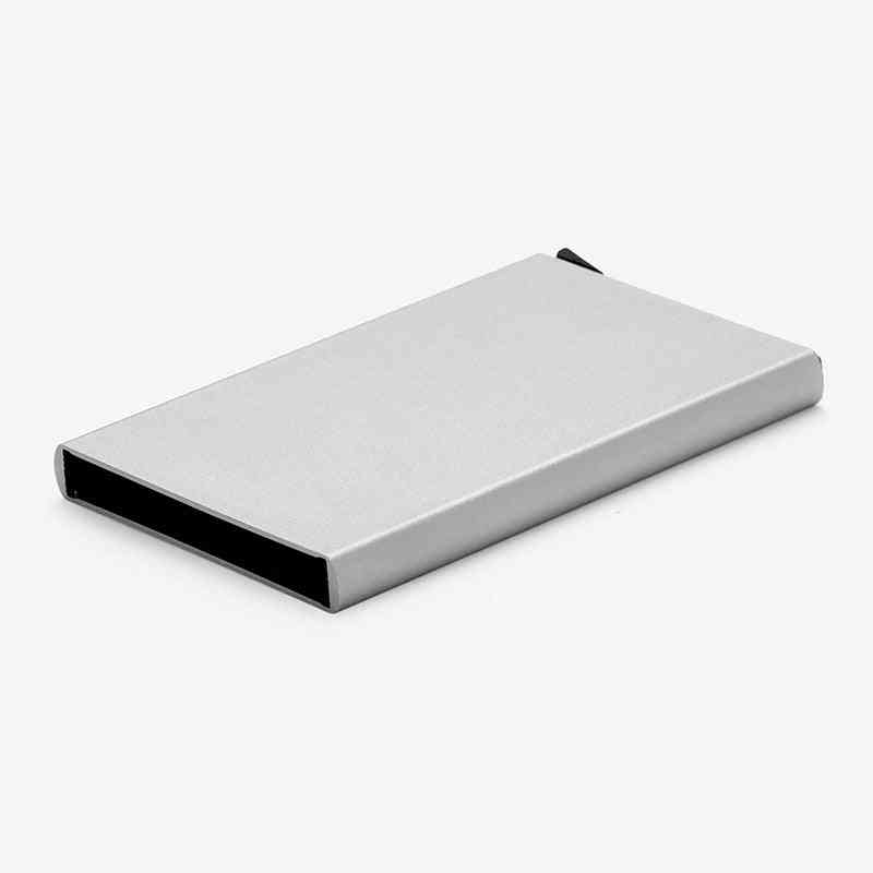 Stainless Steel Credit Card Holder, Slim Anti Protect Travel Id Card& Wallet Case