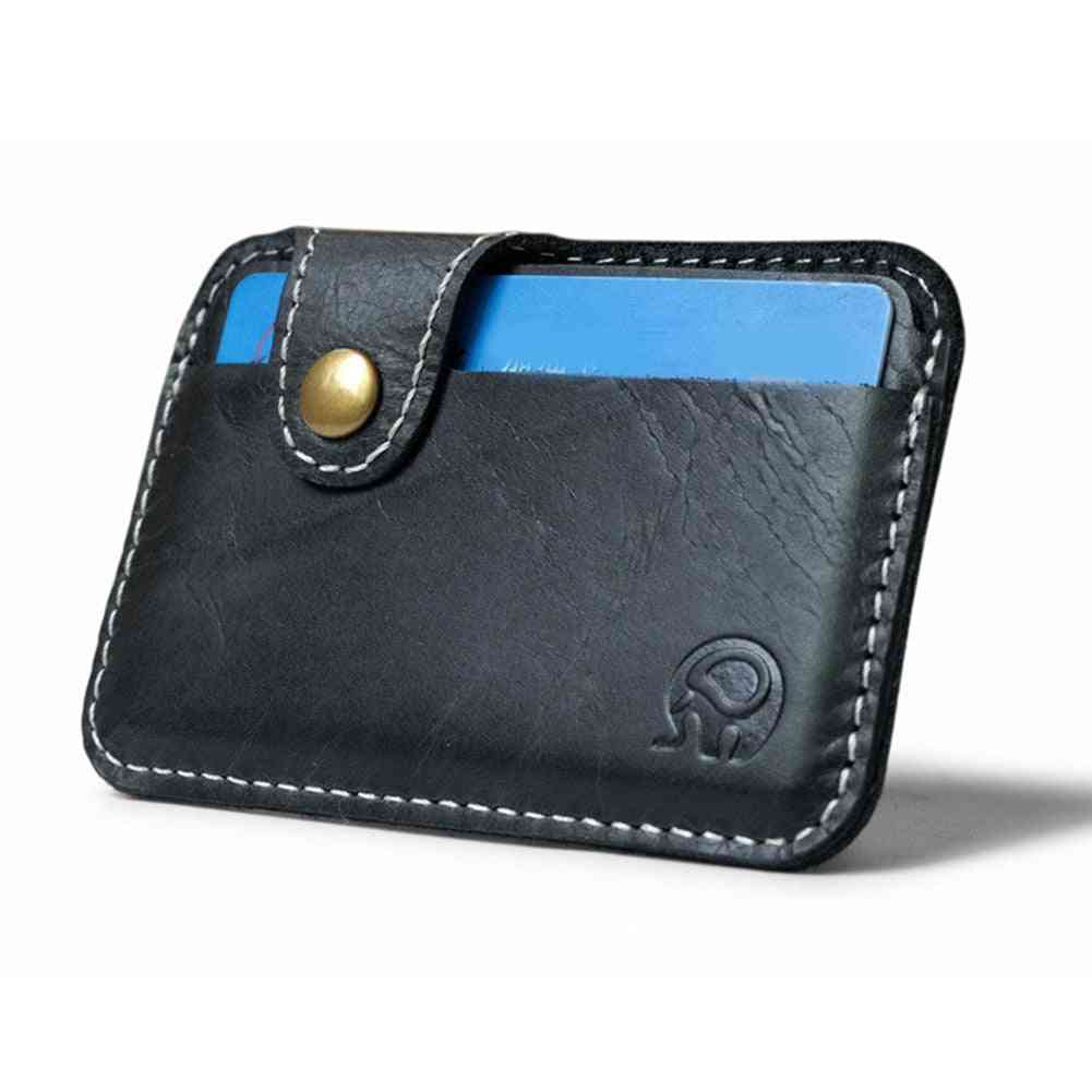 Business Bank Holder Leather Thin Credit Card Case, Convenient Small Cards Pack