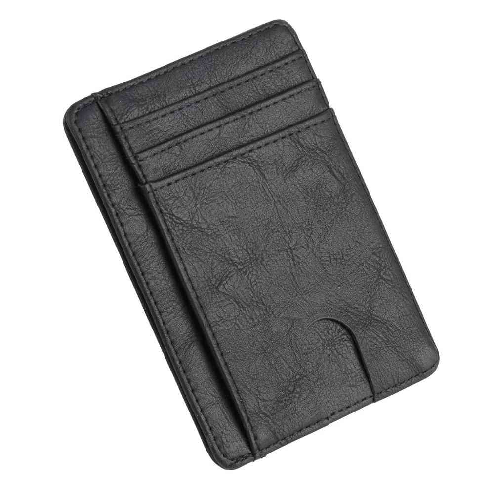 Slim Rfid Blocking Leather Wallet, Credit Id Card Holder, Purse Bag