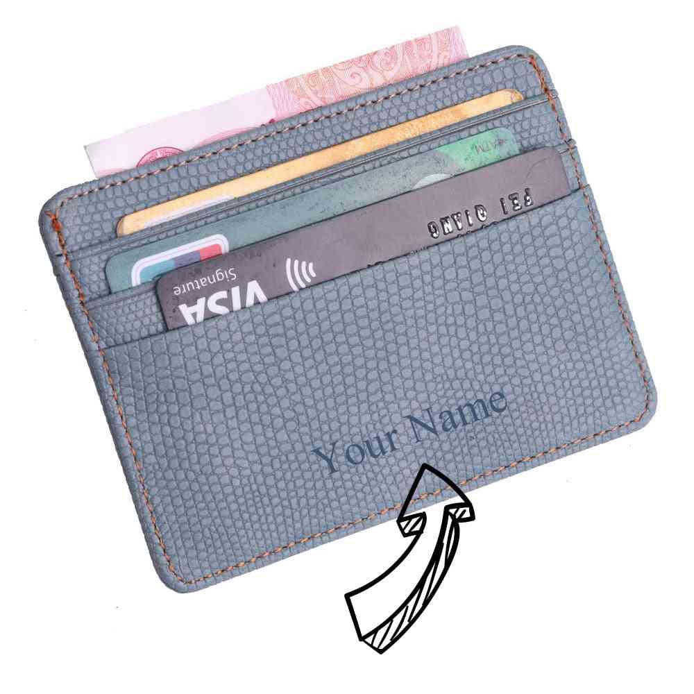 Mini Travel Lizard Pattern Leather Bank Business Id Card Holder Wallet Case