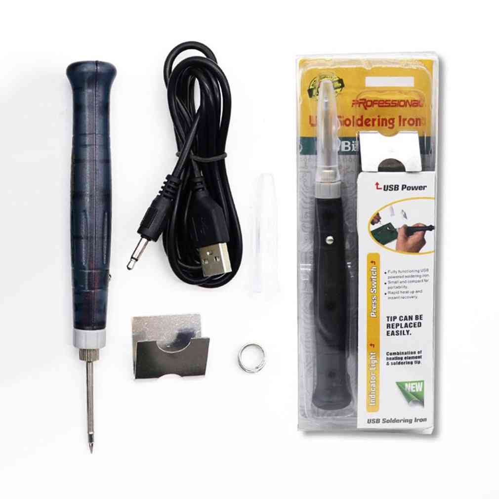 Mini Portable Usb Electric Powered Soldering Iron Pen/tip Touch Switch Adjustable Tools