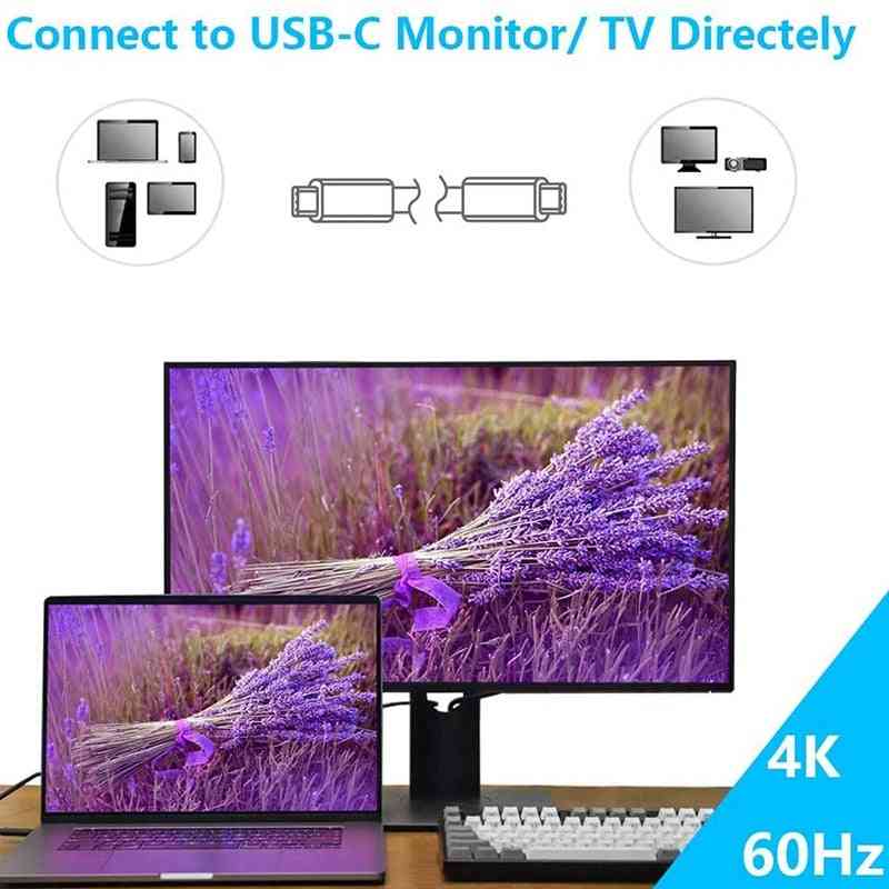 Usb C Video Cable 4k Uhd Support Data Syncing High Speed Charge Compatible For Ipad Pro