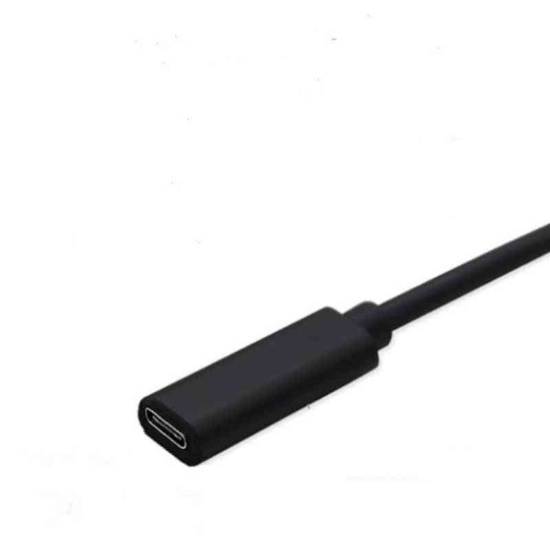 USB Type-C strømforsyning til Microsoft Surface Pro 4 5 6 Go 0.2m 15V PD Opladningsadapterkabel