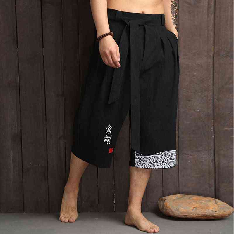 Traditional Casual Loose Male Yukata Trousers