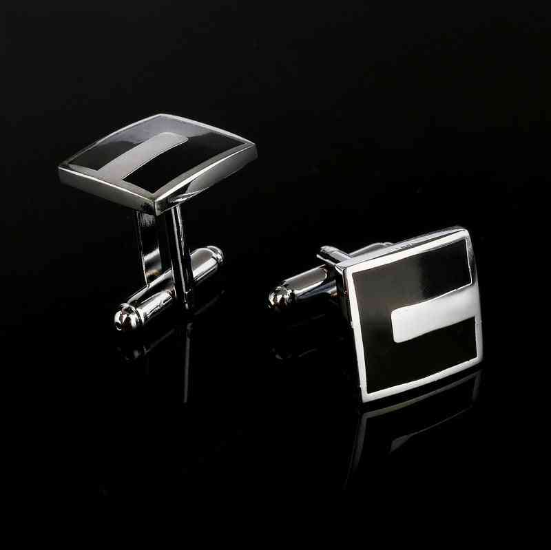 French Style Business Men Cufflinks Square Shaped Cuff Links Brass Stamping