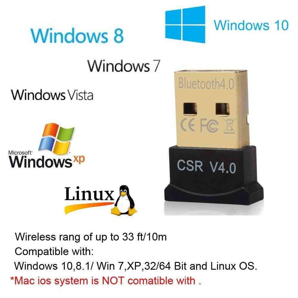 Bezdrátový mini usb bluetooth, adaptér pro duální režim, klíč pro Windows, bit malina