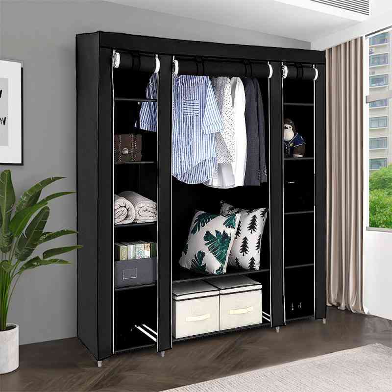Non-woven Wardrobe Bedroom Cloth Wardrobe, Folding Portable Light Clothing Storage Cabinet