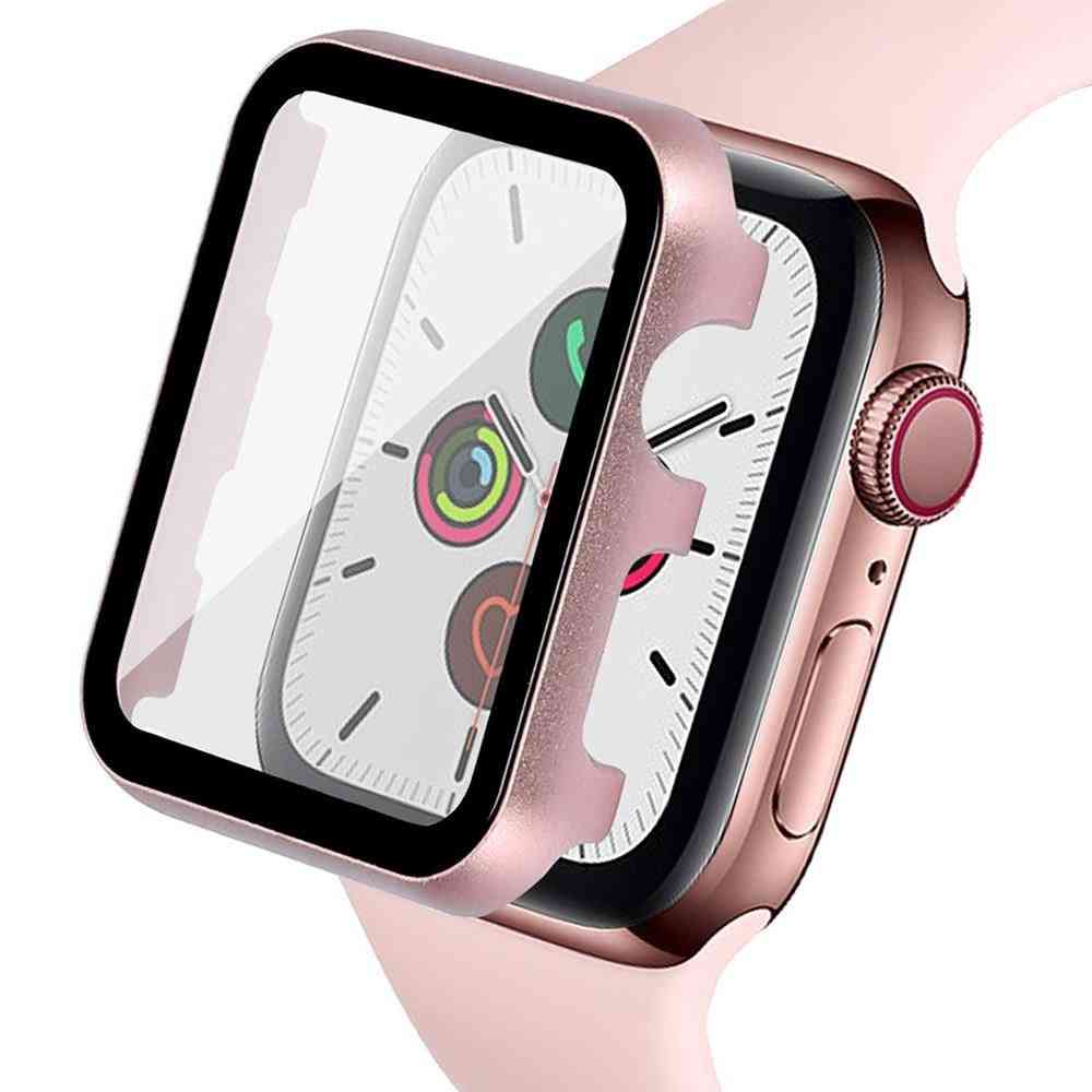 Metal Case And Tempered Film Glass For Apple Watch Cover