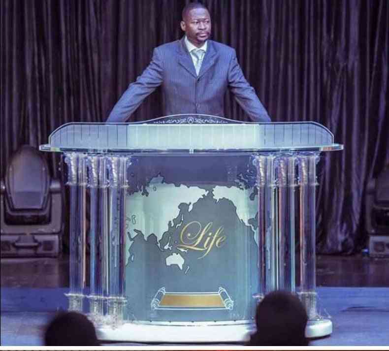 Moderne akryl podium talerstol traditionelle krystal søjler kirkestol