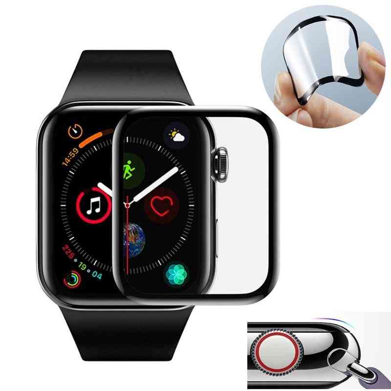 Screen Protector Film For Apple Watch, 3d Curved Edge Hd Tempered Glass