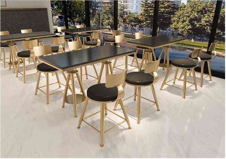 Mesas de bar nórdica, simple mesa alta y silla de café
