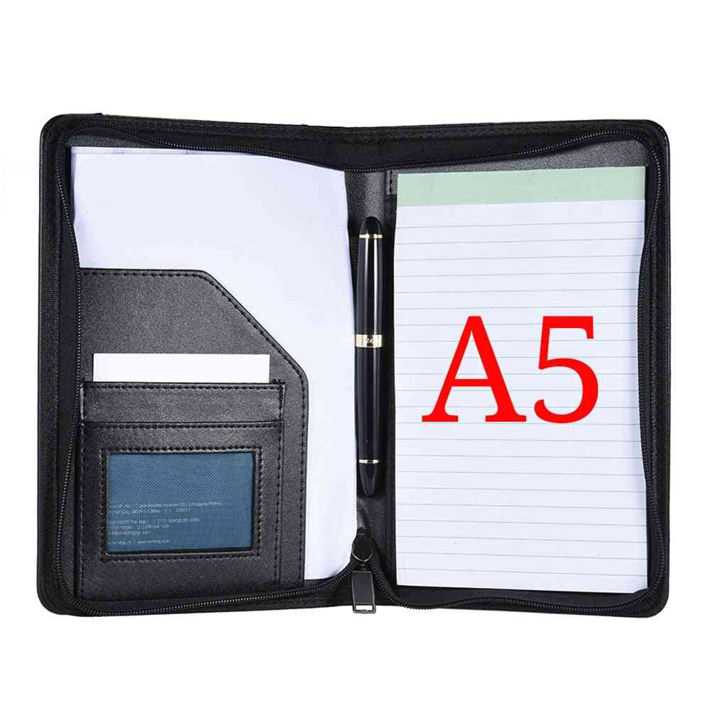 Portable Business Portfolio, Document Case With Business Card Holder, Memo Note Pad