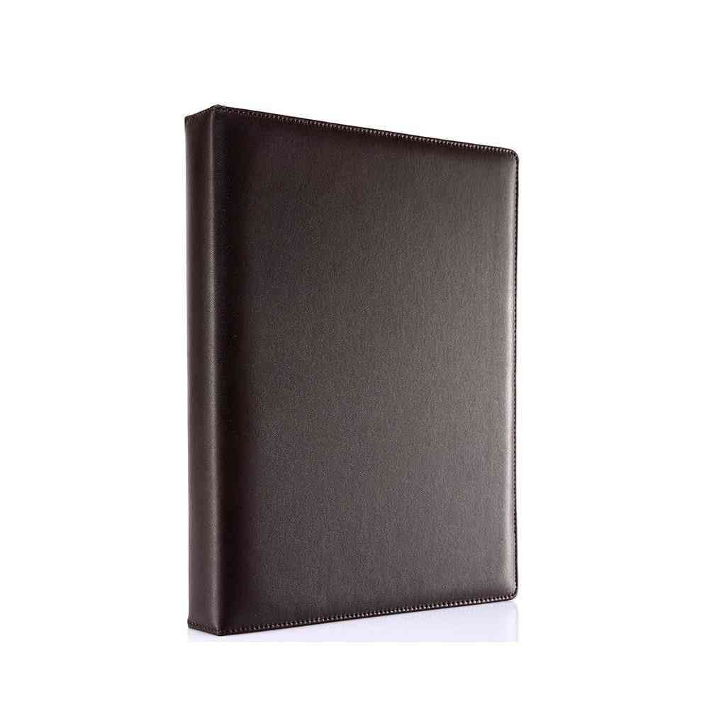 3-ring Pu Leather Binder Files, Travel Portfolios, Fashion Style For Business, Office