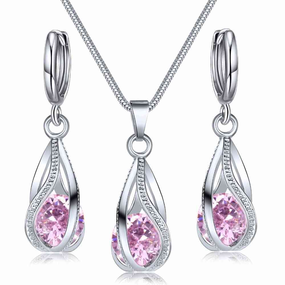 Set di gioielli in cristallo con orecchini con zirconi decorati