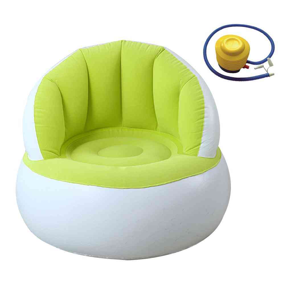 Children Inflatable Sofa With Backrest, Cute Flocking Colorful Folding Sofa Chair