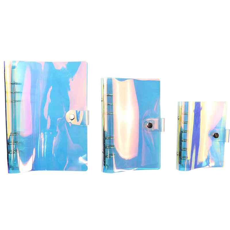 6 lyukú átlátszó kötőanyag-fedél, szivárványos notebook