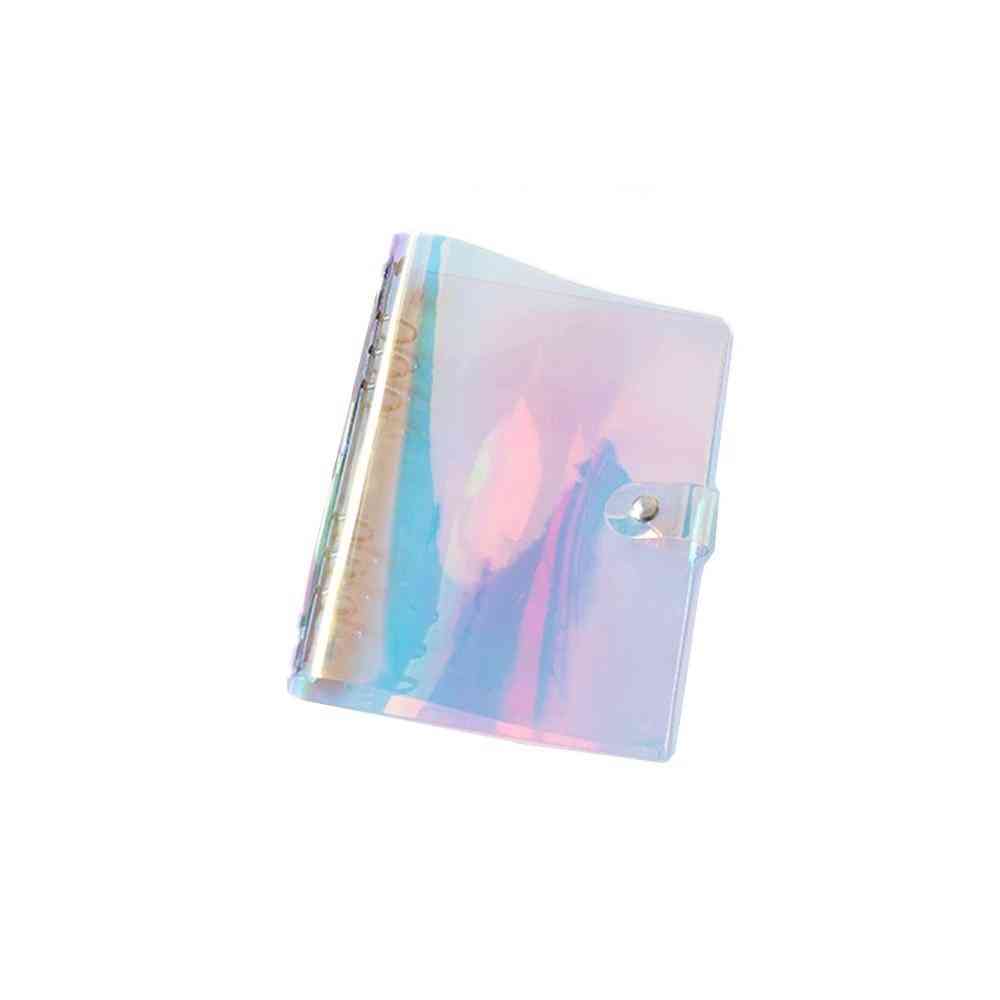 6-hole Clear Binder Cover, Rainbow Notebook