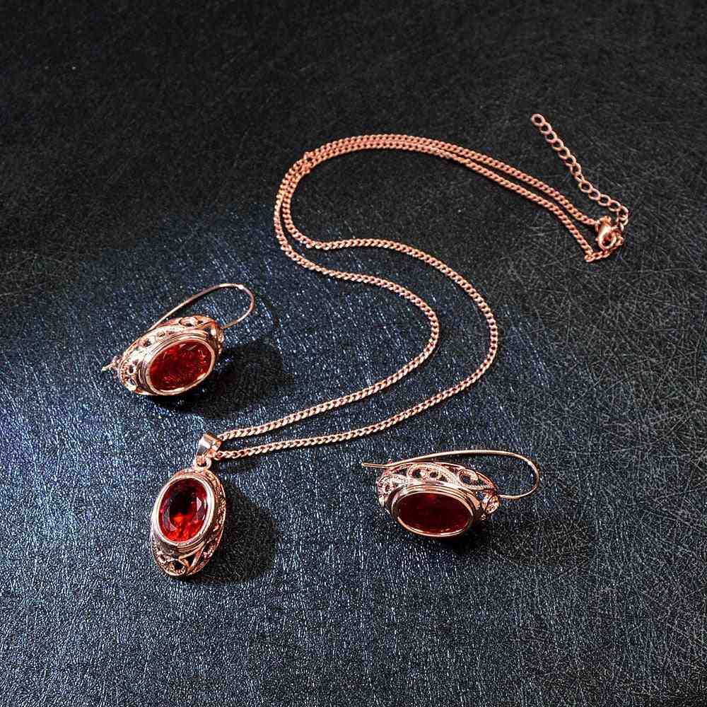 Křišťálové kulaté šperky - náhrdelník a náušnice, vintage módní styl