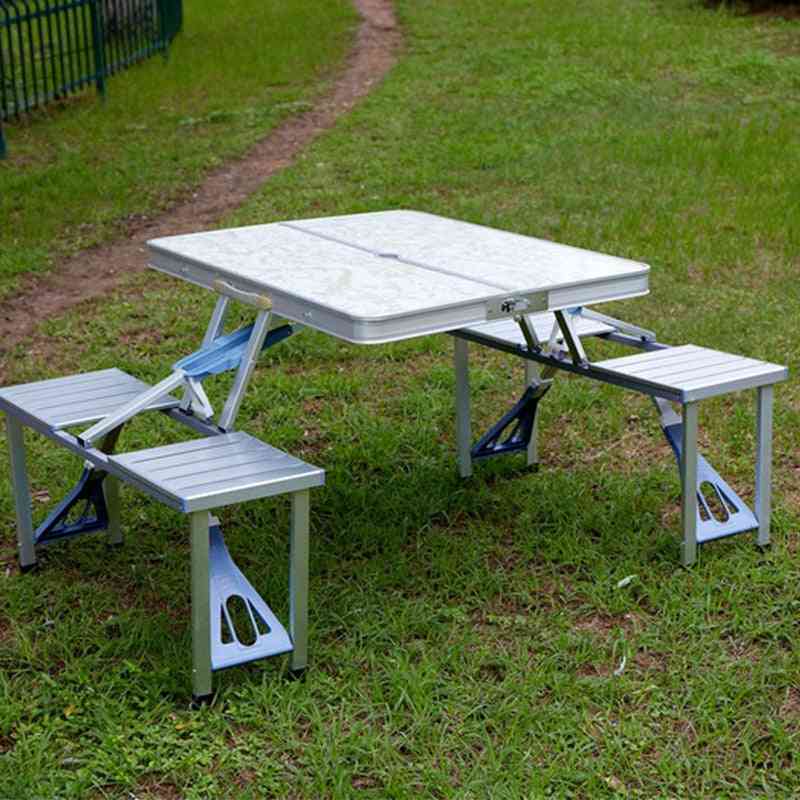 Juego de silla de mesa plegable al aire libre - muebles portátiles de picnic para acampar