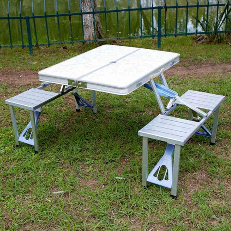 Juego de silla de mesa plegable al aire libre - muebles portátiles de picnic para acampar