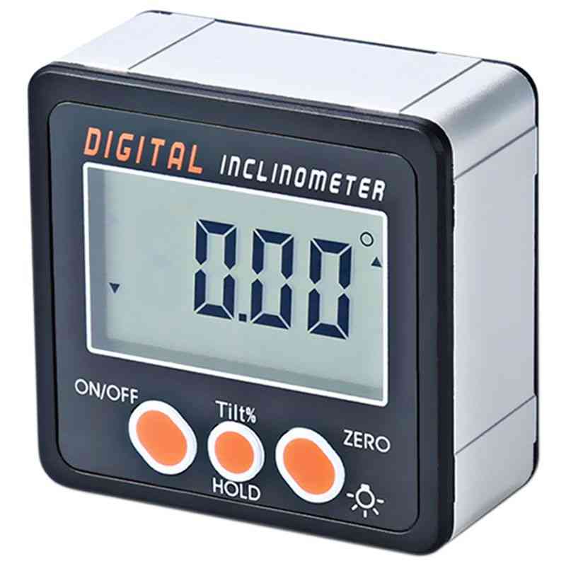 Digital Inclinometer, 0-360 Angle, Triangle Ruler, Electronic Protractor, Shell Box