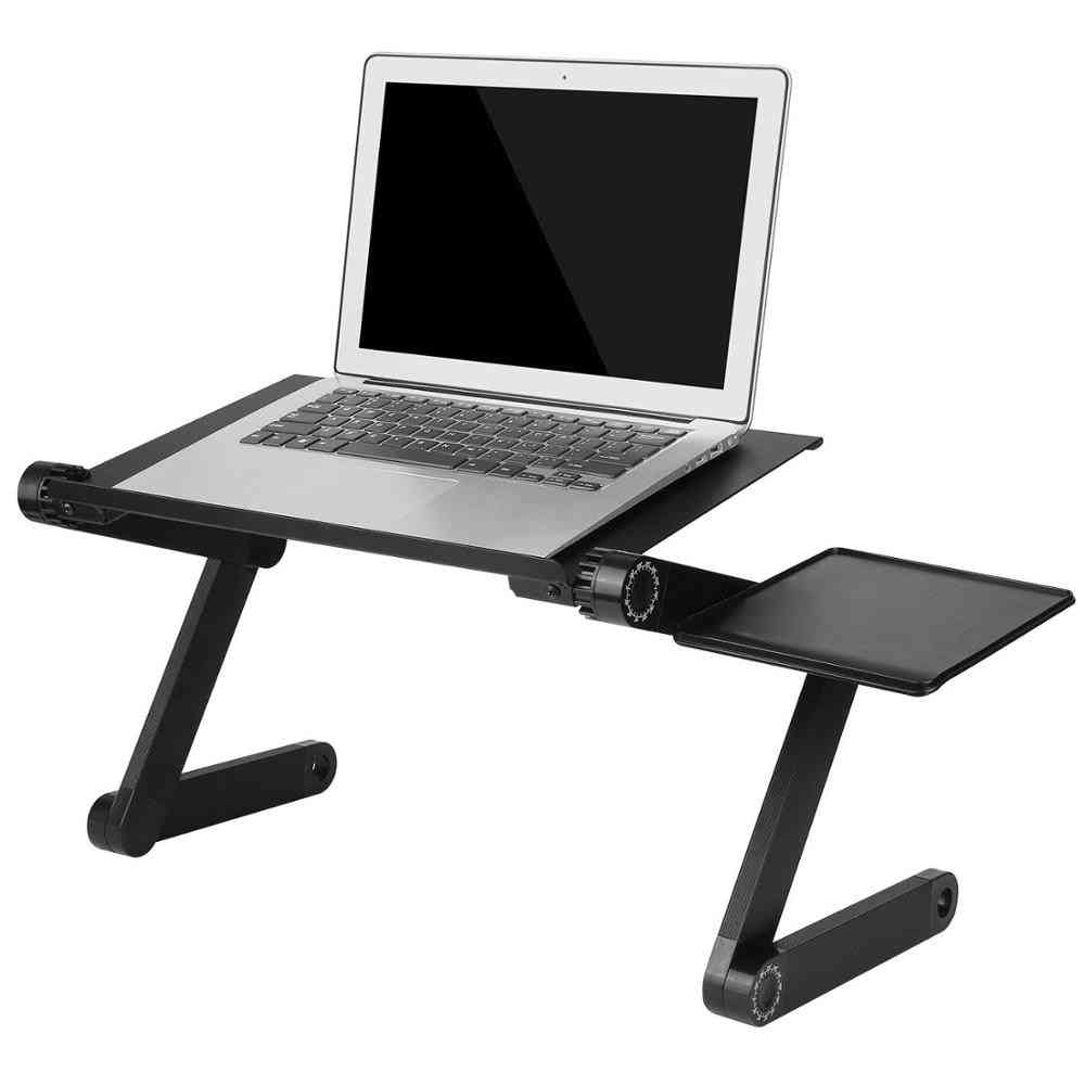 Adjustable Portable Laptop Desk Ergonomic Tv Bed Lap Desk Tray Pc Table Aluminum Stand Notebook Table Desk Stand With Mouse Pad