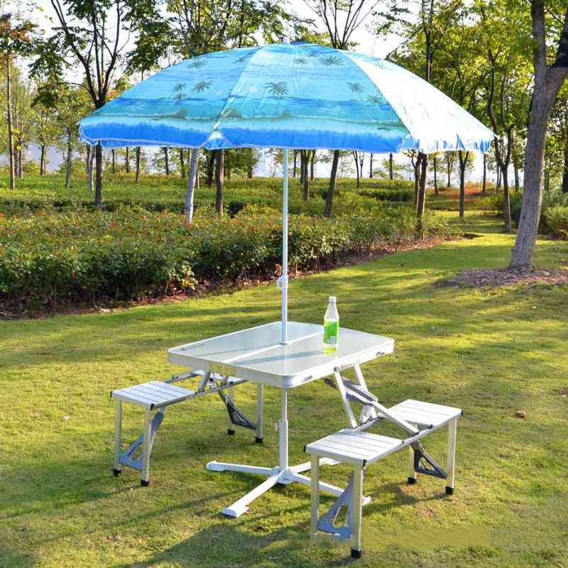 Mesa de aleación de aluminio plegable portátil para picnic al aire libre / sillas de escritorio